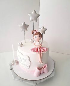 Ballerina Cake Ideas, Birthday Cakes Girls Kids, Ballerina Birthday Cake, Ballet Cake, Dedication Cake, Ballet Cakes, Twin Birthday Cakes, Ballerina Cake Topper, Ballerina Cake