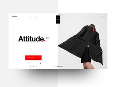 an image of a woman in black clothing with the word attitude on it and red accents