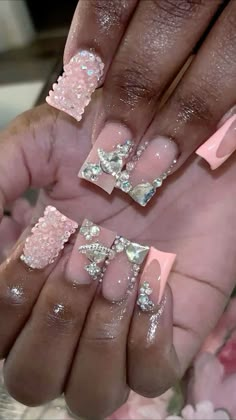 Rhinestone Duck Nails, Shirt Duck Nails, Duck Nail Designs, Nails Duck, Design Nails Art, Peach Nails