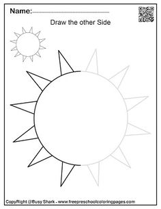 the sun and its shadow are shown in this worksheet for children to color