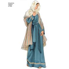 "Simplicity Sewing Pattern 4795 - Misses', Men's and Teens' Boy's Nativity Costumes. Simplicity sewing pattern for Misses', Men's, and Teen's Nativity costumes includes tunics, vest, coat, veil, shawl, headcover, belt, crown and wings. From designer Andrea Schewe. SUGGESTED FABRICS: 45\" with nap such as: Batiks, Broadcloth, Lame, Jacquards, Muslin, Raw Silk, Satin and Satin Types, Twill, Velveteen. - First Shepherd's Vest in Sherpa. * Extra fabric needed to match plaids, stripes or one-way desi Biblical Clothing, Mary Costume, Biblical Costumes, Nativity Costumes, Costume Sewing Patterns, Costumes For Teens, Simplicity Sewing, Vest Coat, Simplicity Sewing Patterns