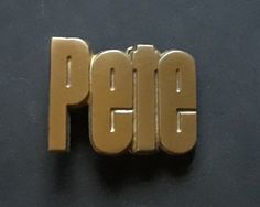 "Pete brass name buckle mild marks & tarnish 2.5\"-2\" fits 1.75 belt" Suspender Belt, Suspenders, Belt Buckles, Solid Brass, Buckle, Brass, Etsy Uk