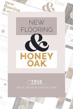 the new flooring and honey oak logo is shown on top of some other items