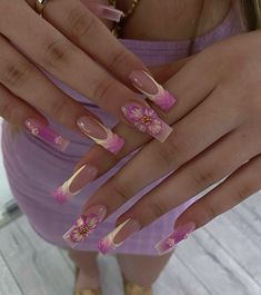 Tapered Square Nails, Gem Nails, Summer Acrylic Nails, Glam Nails, Pink Acrylic Nails, Yellow Nails