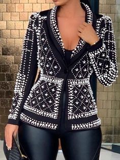 Fitted Blazer Jacket, Fall Jackets, Fashion Seasons, Black Blazer, Looks Style, Outfits Summer, Womens Fall, Casual Jacket, Blazers For Women