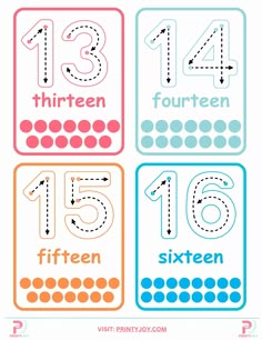 1-20 Numbers and Words Flashcards Number Cards 0-9 Free Printable, Number Flash Cards 1-30 Free Printable, Free Printable Flash Cards, Color Flashcards, Montessori Diy