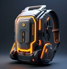 a futuristic looking object with glowing lights on it's face and headbands