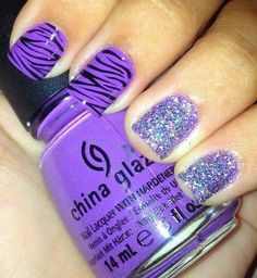 Love this purple Fingernail Ideas, Nail Board, Purple Zebra, Zebra Nails, Purple Nail Designs, Manicure Nails, I Love Nails, Girls Nails, Beauty Stuff