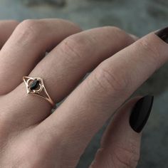 Plain Ring, Hand Rings, Solid Gold Band, Gold And Silver Rings, Black Spinel, Women Ring, Pretty Rings, Fantasy Jewelry, Jewelry Inspo