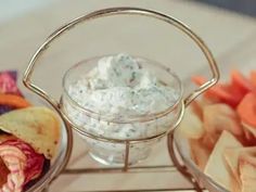 Bacon Onion Dip Recipe | Giada De Laurentiis | Food Network Bacon Onion Dip, Party Food Ideas For Adults, Giada De Laurentiis Recipes, Carrot Chips, Onion Dip Recipe, Giada Recipes, Homemade Dips, Party Food Ideas, Food Party