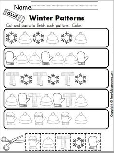 the winter pattern worksheet for preschool