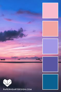 the sky is purple, blue and pink