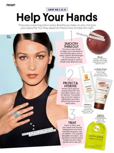 a magazine page with an article about how to use hand sanitizers for skin care