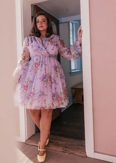 Gretel Dress - JessaKae, wedding guest dress, spring fashion, spring dress, fashion, mid size fashion, plus size dress, size inclusive, inclusive fashion, body positivity, fashion shoot, model, photoshoot, women's fashion, OOTD, bridesmaid dresses, church dress, engagement dress, wedding, date night, cocktail dress, style, lifestyle shoot Dreamy Fitted Spring Dress, Dreamy Spring Wedding Dress, Feminine Garden Party Dress With Sheer Sleeves, Feminine Long Sleeve Floral Dress For Party, Feminine Long Sleeve Floral Party Dress, Fitted Long Sleeve Floral Dress For Wedding, Flowy Long Sleeve Mini Dress For Wedding, Cottage Core Outfit, Female Transformation