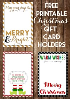 free printable christmas gift card holders