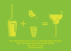 a green poster with drinks and lemons on it