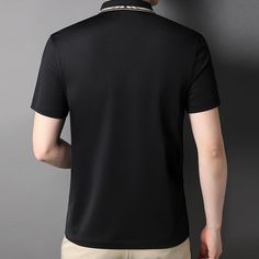 Men's Solid Ice Silk Short Sleeve Polo Shirt
Size Chat： Black Collared Polo Shirt For Summer, Black Summer Polo Shirt With Collared Neckline, Black T-shirt With Casual Collar For Summer, Black Summer Polo Shirt, Black Fitted Tops With Collared Neckline, Black Cotton Tops With Collared Neckline, Classic Black Shirt With Casual Collar, Black Collared Business Shirt, Black Collared Shirt For Business