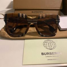 Stunning Burberry Sunglasses- Perfect Condition! Luxury Brown Wayfarer Sunglasses, Designer Brown Tinted Sunglasses, Luxury Brown Polarized Sunglasses, Designer Brown Sunglasses With Polarized Lenses, Designer Brown Sunglasses With Mirrored Lenses, Designer Brown Sunglasses With Uv Protection, Wardrobe Manifestation, Burberry Sunglasses Women, Sunglasses Outfit