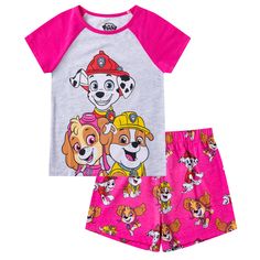 PRICES MAY VARY. Officially Licensed Nickelodeon Paw Patrol Toddler and Little Girl Clothes Cool and Stylish Nickelodeon Paw Patrol Short Sleeve T-Shirt and Shorts Set for Toddler and Little Kids. The Ideal Paw Patrol Girls Shorts Sets Contains One Pink Marshall, Rubble and Skye Print Short Sleeve Tee and One Matching Allover Print Shorts Dress Your Little Girl in This Adorable 2 Piece Set Featuring Her Favorite Paw Patrol Characters; Marshall, Rubble and Skye! Available in Sizes as 2T Girls Clo Short Sleeve Sets With Character Print For Sleepovers, Pink Cotton Character Print Sets, Pink Cotton Sets With Character Print, Pink Short Sleeve School Sets, Cute Graphic Print Playwear Sets, Pink Short Set For Playwear, Cute Sets With Character Print For Playwear, Cute Character Print Playwear Sets, Cute Playwear Sets With Character Print