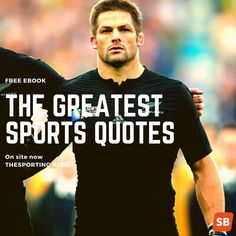 two men in black shirts standing next to each other with the words, the greatest sports quotes