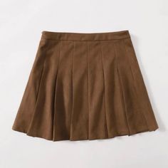 Plus Brown Suede Pleated Skirt Size 2x. Very Strong And Nice Material Pleated Skirt Plus Size, Brown Pleated Skirt, Shein Skirts, Pleaded Skirt, Bear Costume, Preppy Fall, Brown Skirt, Brown Skirts, Suede Skirt