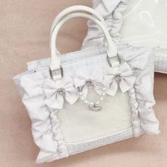 UAKISS - Sweet Y2k Aesthetic Transparent Bow Ita Bag Casual Chic Ruffle Fashion Women's Handbags All Match Kawaii Shoulder Crossbody Bags Big Size:45*30CM Small Size:32*18.5*8.5CM "Size mearsured by ourselves, sometimes has some errors, but always within 3cm." Cute White Satchel With Double Handle, Cute White Double Handle Satchel, White Large Capacity Kawaii Shoulder Bag, Large Capacity Kawaii White Shoulder Bag, Large Capacity White Kawaii Shoulder Bag, White Kawaii Satchel Shoulder Bag, Kawaii White Shoulder Bag Satchel, White Harajuku Shoulder Bag With Large Capacity, White Harajuku Style Shoulder Bag With Large Capacity