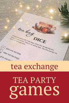 tea party games are great for the holiday season