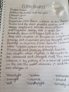 Notes About Crystals, Can Clear Quartz Go In Water, Crystals Meanings Spirituality, Clear Quartz Witchcraft, Book Of Crystals, How To Charge Clear Quartz, Clear Quartz Cleansing, Spiritual Flower Art