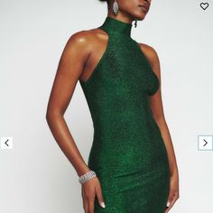 Reformation Argentia Dress In Emerald Sparkle, Size S. Never Worn, Only Tried On. Stunning Dress For Christmas And New Years Parties, Extremely Flattering. Only Selling Because I'm Trying To Downsize My Closet. Sleeveless Green Midi Dress For Party Season, Dress For Christmas, Reformation Dresses, Green Emerald, New Years Party, Christmas Dress, Stunning Dresses, Christmas And New Year, Emerald Green