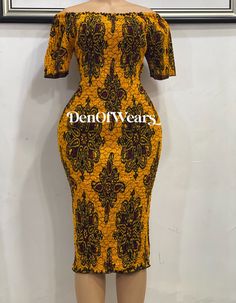 Embrace the beauty of African culture and express your unique sense of style with our Ankara Gown 👗  Elevate your wardrobe with this remarkable piece and become a vision of elegance and charm wherever you go.  It is a vibrant and exquisite dress that effortlessly combines tradition and style.  Crafted with meticulous attention to detail, this gown showcases the timeless beauty of African culture and the vibrant colors that define it. Accentuating the colors are delicate touches of red and bluish adding depth and contrast to the overall design.  Made from high-quality Ankara fabric, this gown not only looks stunning but also feels incredibly comfortable to wear.  Whether you're attending a wedding, a gala, or a special evening affair, our Ankara Gown is the perfect choice to make a bold fa Fitted Batik Print Dress For Party, Fitted Batik Print Party Dress, Fitted Ankara Fabric Maxi Dress With Short Sleeves, Elegant Fitted Ankara Midi Dress, Traditional Fitted Midi Dress For Party, Elegant Yellow Printed Dress, Fitted Printed Maxi Dress In Ankara Fabric, Knee-length Ankara Fabric Dress, Yellow Batik Print Dresses