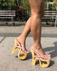 @whytwokayy_ Strip Heels, High Heel Thong Sandals, Y2k Heels, Wooden Heels, Sunset Strip