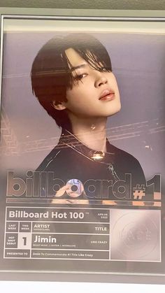 an image of a person that is in a glass frame with the name billboard hot 100 on it