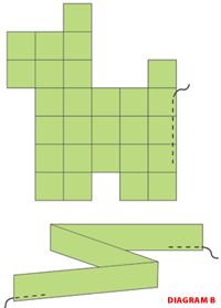 the diagram shows how to make a paper puzzle with squares and rectangles in it