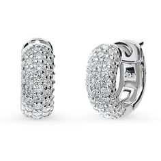 These dome huggie earrings are the classic way to keep things stylish regardless of destination or time of day. They are small in size, perfect for people with small earlobes. Crafted with sterling silver, rhodium plated, stamped 925, nickel free. Set with premium quality 0.91 carat total cubic zirconia. Earrings measure 0.19" in width, 0.5" in diameter. Hinged snap backs. Chain Ring Gold, Hoop Earring Sets, Time Of Day, Zirconia Earrings, Pave Setting, Men's Jewelry Rings, Inspired Jewelry, Huggie Earrings, Accessories Jewelry Earrings