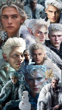 the characters from game of thrones are all dressed up in white fur and silver hair