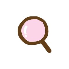 a magnifying glass filled with pink and brown liquid on top of a white background