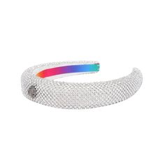 The Crystal Headband Arrives In Silver With All Over Crystal Embellishment. There Is A Small, Gunmetal Eagle Head With Crystals On The Top. Rainbow Fabric Lining For Grip 100% Rayon Absolutely Gorgeous!!! Rainbow Fabric, Crystal Headband, Eagle Head, Crystal Embellishment, Kurt Geiger, Rainbow, London, Crystals, Silver