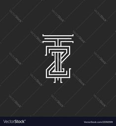 the letter z is made up of lines and letters that can be used as logos or emblems