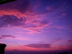 Pink and Violet clouds colour contrast beautiful sunset sky