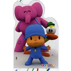 an image of a cartoon character standing in front of an elephant and another animal figure