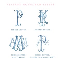 vintage monogram styles for letters and numbers