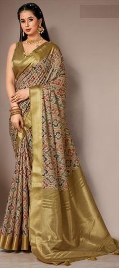 Multicolor color Saree in Art Silk fabric with Digital Print, Zari work Elegant Multicolor Saree With Kalamkari Print, Elegant Multicolor Kalamkari Print Saree, Elegant Multicolor Kalamkari Saree, Elegant Wedding Saree With Kalamkari Print, Elegant Multicolor Transitional Saree, Elegant Multicolor Dupatta With Printed Border, Multicolor Wedding Dupatta With Printed Border, Wedding Multicolor Dupatta With Printed Border, Elegant Multicolor Fabric For Festivals