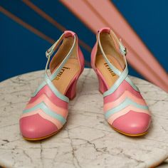 Vintage Inspired, Genuine Leather, Retro Women Shoes, Swing Shoes, 50s, 60s, 70s Multicolor Shoes, Swing Dancing Shoes - Etsy Retro Heels With Contrasting Block Heel, Retro Pink Low Heel Heels, Retro Pink Low Heel Shoes, Pink Retro Closed Toe Heels, Retro Low Heel Pink Heels, Vintage Closed Toe Leather Shoes For Spring, Retro Round Toe Court Shoes For Spring, Retro Round Toe Leather Shoes For Spring, Retro Leather Shoes With Round Toe For Spring