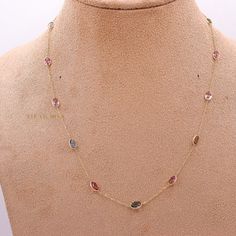 Fine Quality Multi Tourmaline Necklace, 18K Yellow Gold Chain Necklace, Tourmaline Necklace, 18" Long Chain Necklace, Christmas Gift GEMSTONE DETAILS  ✦ Gemstone : Multi Tourmaline  ✦ Gemstone Type: Natural ✦ Gemstone Shape : Oval       ✦ Gemstone Color :  Blue /Pink / Gold  ✦ Gemstone Weight : 5.7 Carats  ✦ Number of Gemstone : 1 ✦ Gemstone Grade : Excellent  METAL DETAILS : ✦ Metal: 18K Yellow Gold ✦ Metal Color: Yellow Gold/White Gold/Rose Gold ✦ Necklace Size : 18 Inch  ✦ Gross Weight : 2.88 Bezel Set Necklace, 18k Gold Chain, Gold Armband, Tourmaline Necklace, Long Chain Necklace, Necklace Box, Yellow Gold Chain, Necklace Size, Tourmaline Gemstone