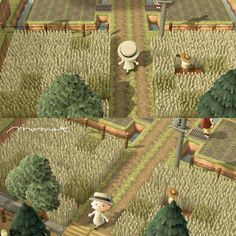 an image of a farm scene from the game animal crossing