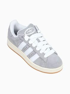 Campus 00s Grey White leather Shoes For 11-12, Grey Wishlist, Gray Adidas, Grey Campus 00s Outfit, Clean Girl Shoes, Adidas Campus Grey, Grey Adidas Campus, Cute Trendy Shoes, Gray Campus 00s