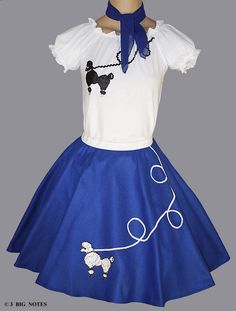 3 Pc Blue 50's Poodle Skirt Outfits Girl Sizes 4,5,6 Waist 18"-24" Length 17" Toddler Minnie Mouse Outfit, Girls Poodle Skirt, Arabian Princess Costume, Poodle Skirt Costume, Poodle Skirt Outfit, Girls Cheerleader Costume, Skirt Costume, Princess Halloween Costume, White Peasant Blouse