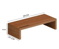 a wooden desk with measurements for the top and bottom section, including an angled edge