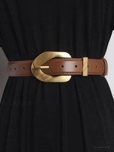 Lasaky - Womens Genuine Leather Belt with Stylish Oversized Metal Buckle Classic Business Casual, Luxury Belt, Casual Grunge, Business Wardrobe, Womens Leather Belt, Beautiful Belts, Hats Accessories, Safety Belt, Genuine Leather Belt