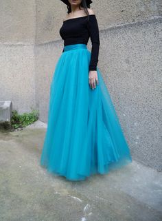 Tulle Skirt/Tutu Skirt/Princess Skirt/Wedding Skirt/Long Skirt/Blue Seven seas Skirt/Blue women Tull Wedding Skirt Blu, Long Puff Skirt For Women, Luxury Long Skirt With Dupatta, Blue Wedding Skirts, Cheap Blue Long Skirt, Luxury Blue Full Skirt, Luxury Full Length Blue Skirt, Blue Tulle Party Bottoms, Party Blue Tulle Maxi Skirt